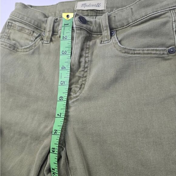 Madewell 9" High-Rise Skinny Jeans: Raw-Hem Garment-Dyed Edition Green 25 - Picture 8 of 10